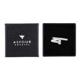 عصفور كريستال خاتم فضة عيار 925 علي شكل مسمار منحني مرصع بالزركون RM0134-7